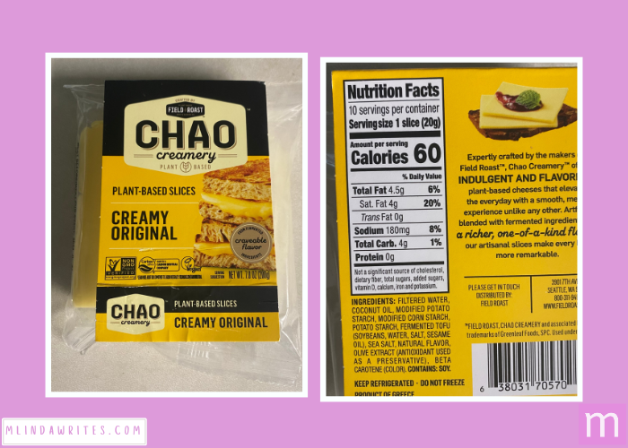 non-dairy cheese Chao brand