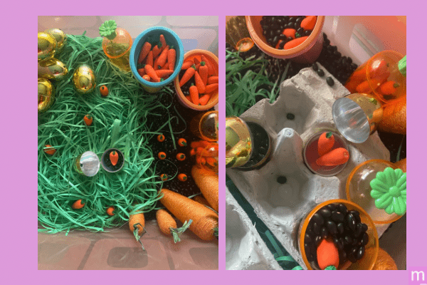 easter sensory bin