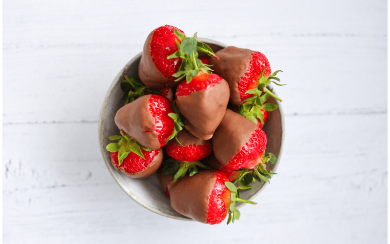 Strawberries dipped in chocolate