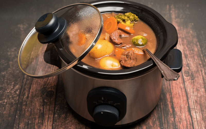 pot roast in slow cooking pot