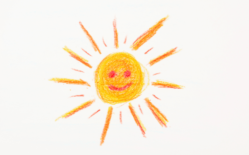 learn to draw a sun using crayons