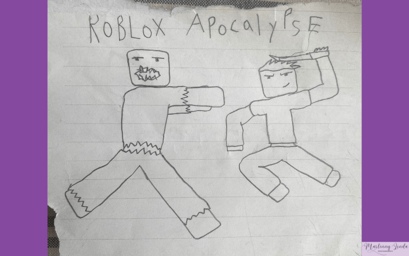Roblox apocalypse drawing by ten year old