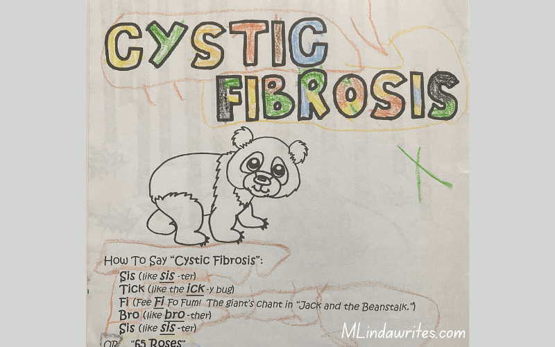 Huxi is a panda with cystic fibrosis. Coloring book given to cf patients