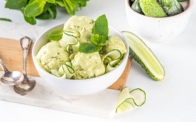 vegan ice cream recipes to try avocado and cucumber with basil