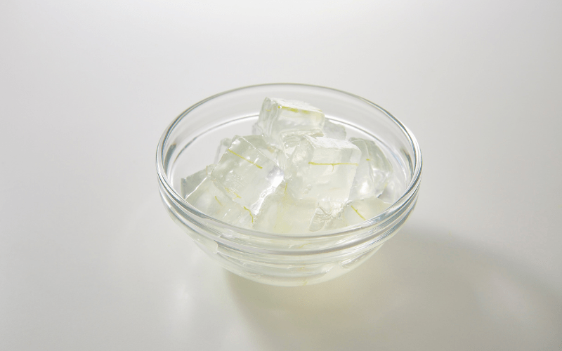 aloe vera gel cubes in a bowl