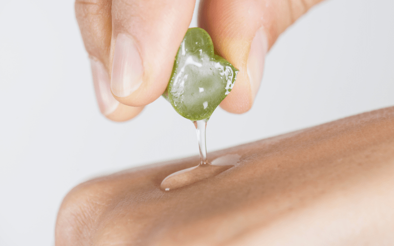 aloe vera for skin poured onto hand