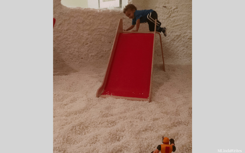 allergy relief toddler having fun in the salt room