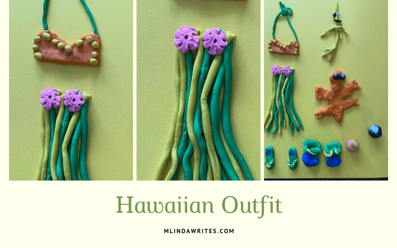 Hawaiian outfit made of clay art ideas