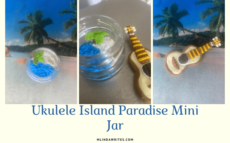ukulele island with mini beach in a jar