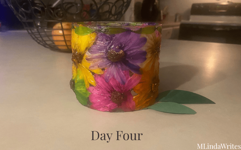 day four completion of candle art