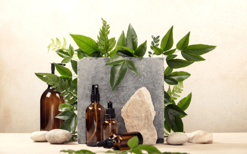 beauty products in nice brown jars
